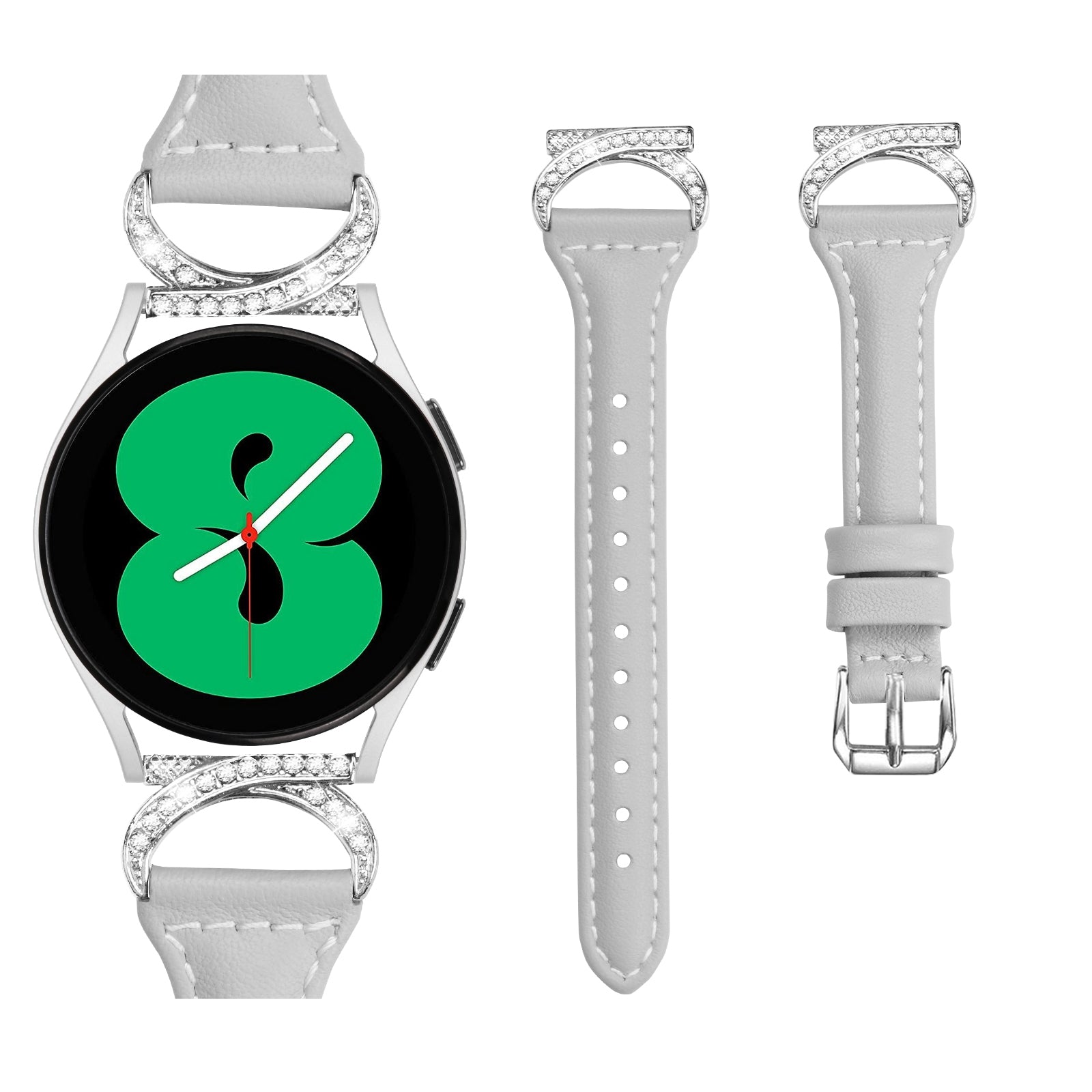 For Samsung Galaxy Watch 3 41mm Watch6 40mm 44mm Watch6 Classic 43mm 47mm Watch 5 40mm 44mm Watch4 40mm 44mm Leather Watch Band 20mm Wrist Strap with Silver Buckle For Samsung Galaxy Watch 3 41mm Watch6 40mm 44mm Watch6 Classic 43mm 47mm Watch 5 40mm 44mm Watch4 40mm 44mm Leather Watch Band 20mm Wrist Strap with Silver Buckle